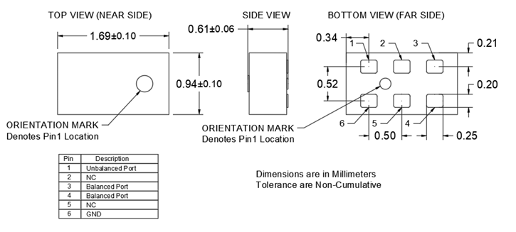 X4B10L1-5050G超小型平衡變壓器Anaren