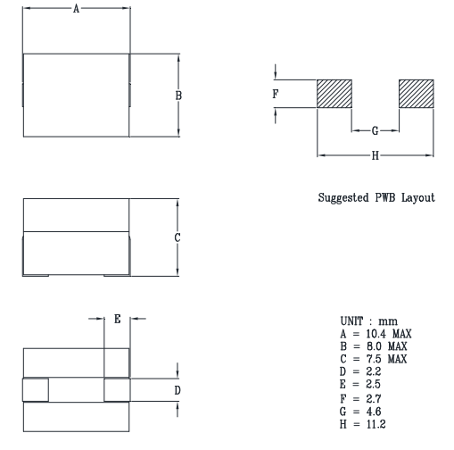 HCB1075N高電流表面貼裝(SMT)功率電感器 HCB1075N高電流表面貼裝(SMT)功率電感器
